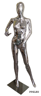 Female plastic mannequin silver chrome finish