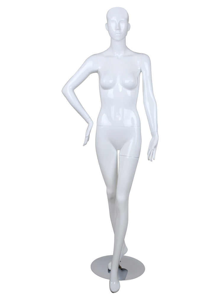 Female glossy mannequin,Right Arm on Hip