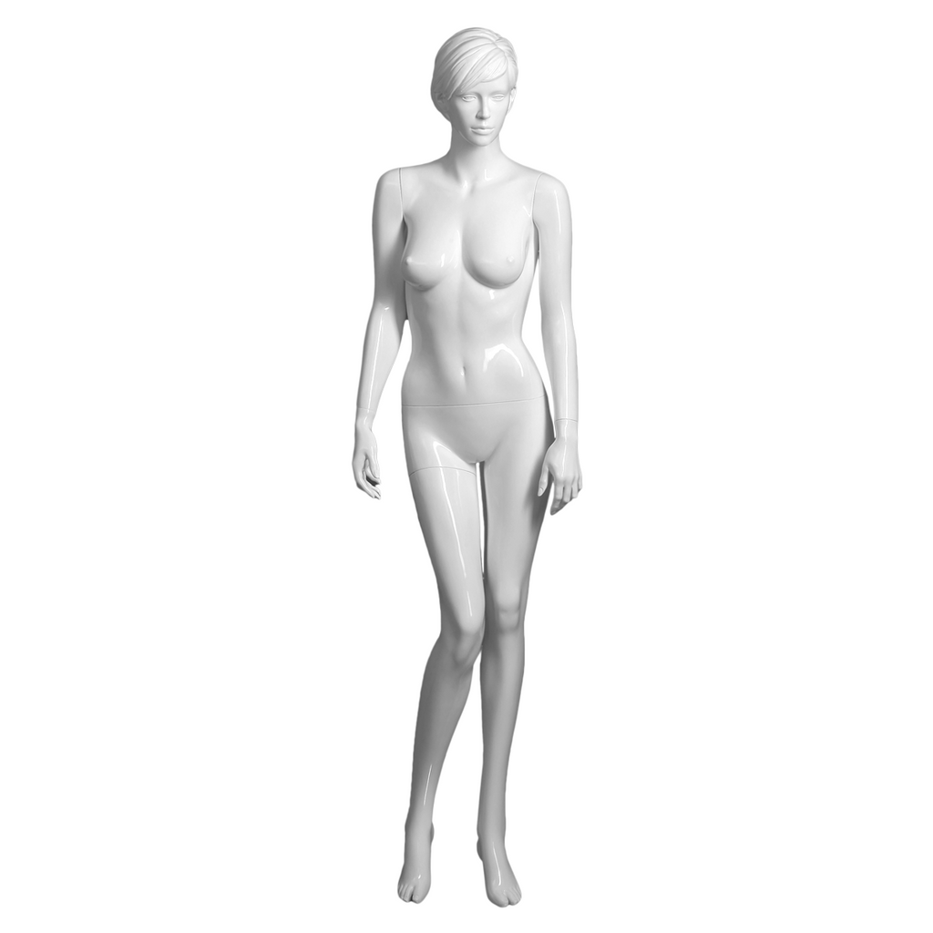 female mannequin in white