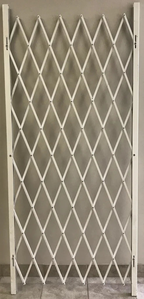 Folding Security Gate White 58 - Inch High, in 38, 48, 58, 68 and 78 - Inch Multiple Lengths