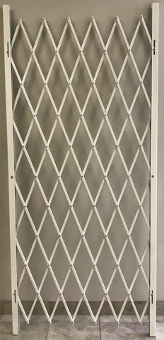 Folding Security Gate White 66 - Inch High, in 38, 48, 58, 68 ,78 and 88 - Inch Multiple Lengths