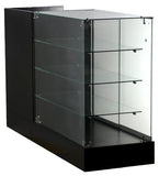 Frameless glass displaycase with register stand