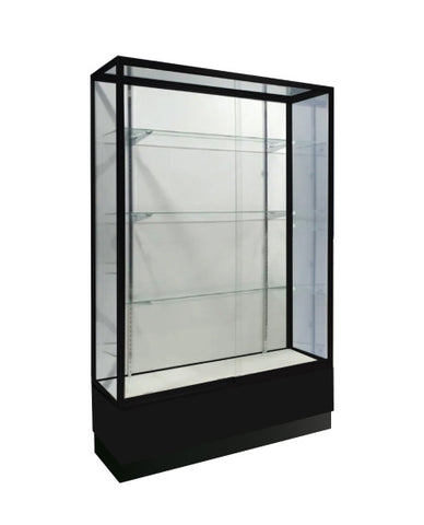 Black glass wall display case