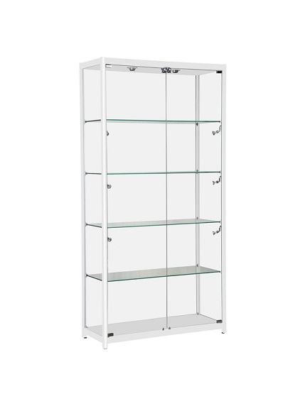Glass Display Cabinet - Glass Display Cabinet with Lights -White-- ABLC-1000W