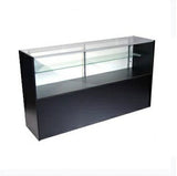 Half vision wood display showcase cabinet black