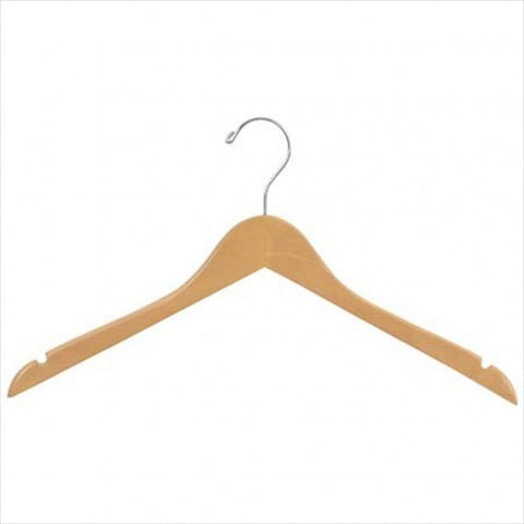 17" Wood Dress Hanger / 100 PCS - StoreFixtureShowcase.com